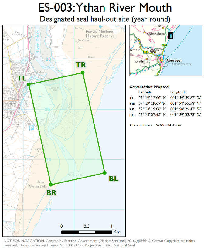 Figure 1. The original proposal in respect of the Ythan seal haul-out site as presented in the Consultation document Figure 1. The original proposal in respect of the Ythan seal haul-out site as presented in the Consultation document
