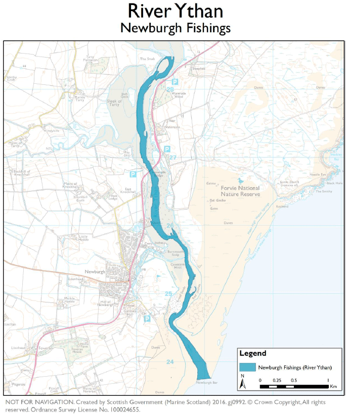 Figure 5. Map of Ythan fisheries. Includes angling and netting interests