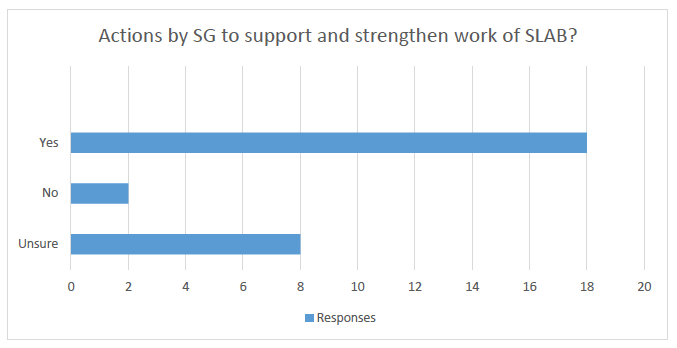 Actions by SG to support and strengthen work of SLAB?
