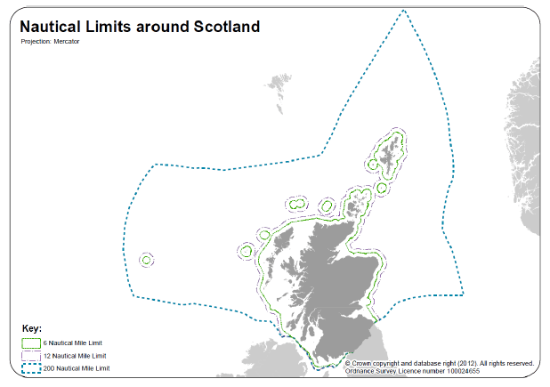 Figure 1: Nautical Limits around Scotland