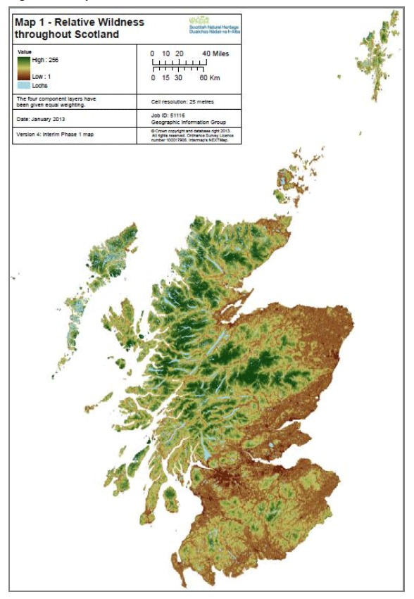 Figure 21. Map of Relative Wildness in Scotland