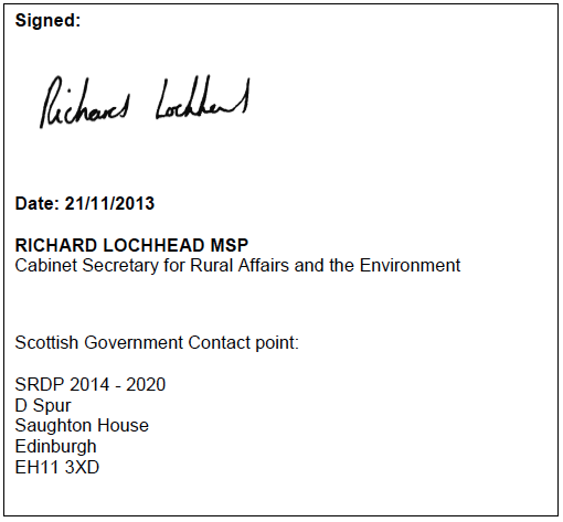 Richard Lochhead MSP signed declaration