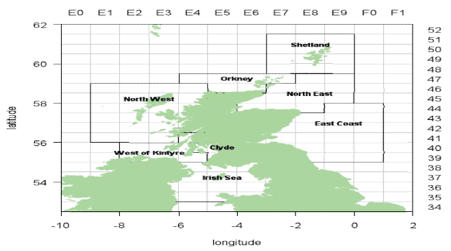 Marine Scotland Science, Scallop Assessment Areas