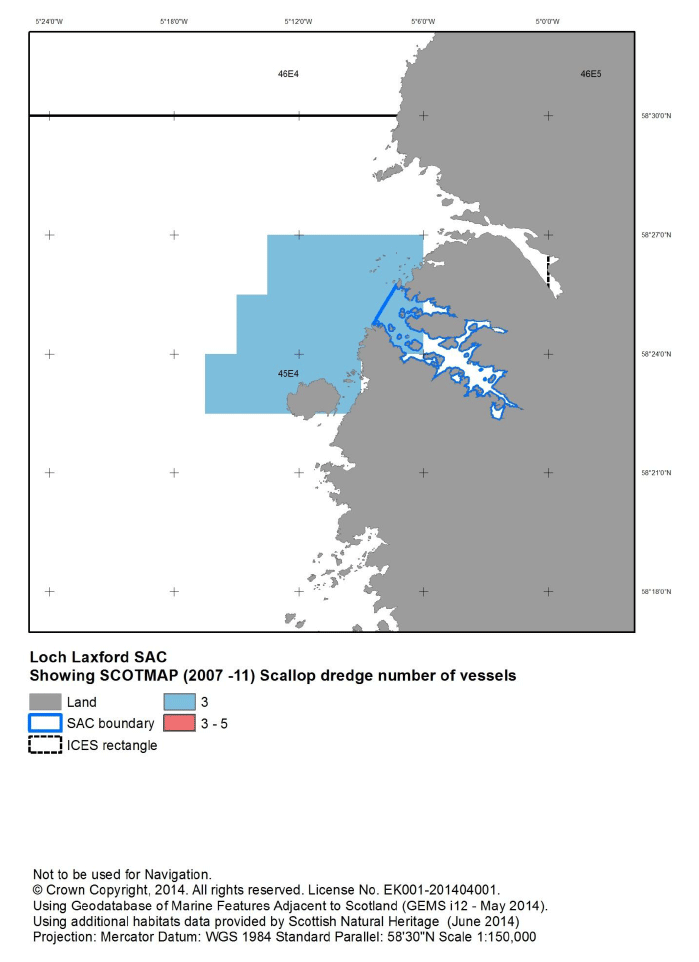 Figure C4: Loch Laxford SAC - SCOTMAP scallop dredge number of vessels