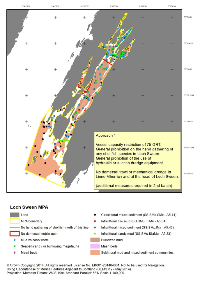 Figure E2: Map showing measures proposed under approach 1