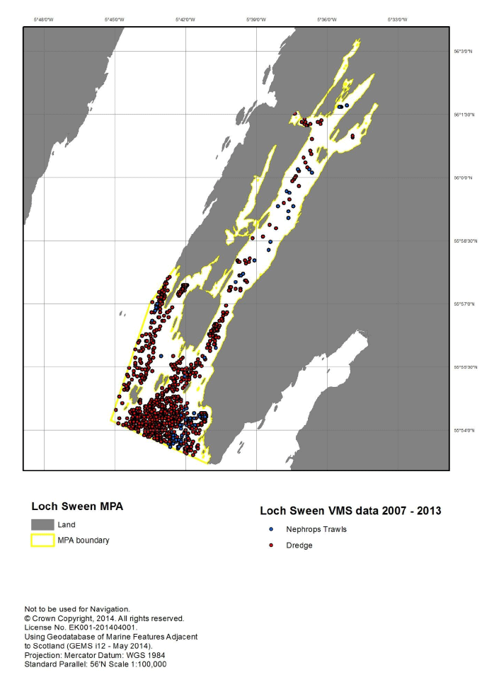 Figure E4: VMS data in Loch Sween MPA 2007-2013