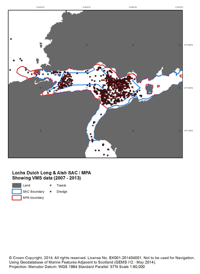 Figure F3: VMS data from 2007 to 2013 in Lochs Duich Long & Alsh