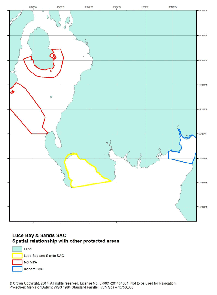 Figure G1: Luce bay and Sands SAC along with nearby protected areas.
