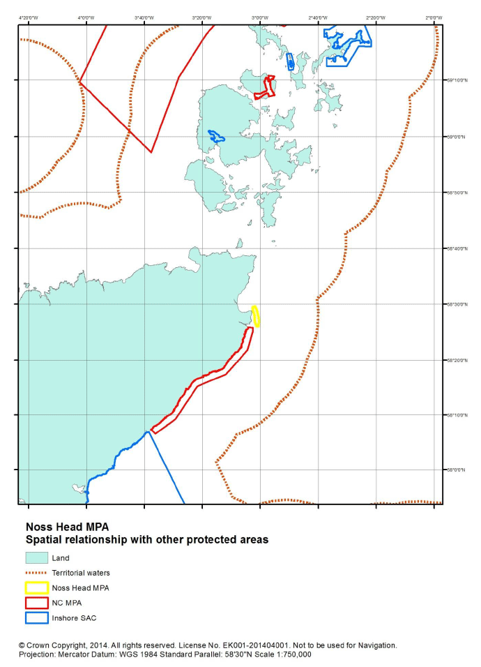 Figure H1 - Noss Head MPA with other nearby protected areas