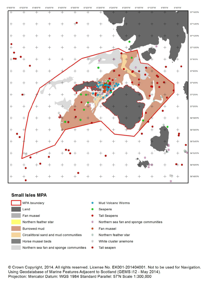 Figure K2: Small Isles MPA showing the protected features