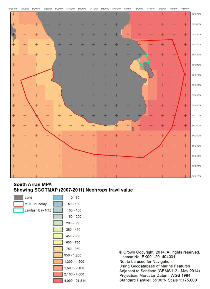Figure L11: SCOTMAP (2007-11) Nephrops trawl value