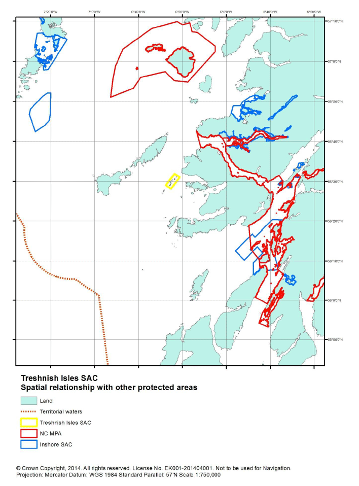 Figure N1: Treshnish Isles SAC along with nearby protected areas.