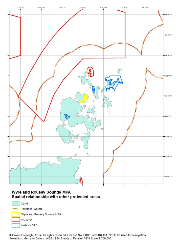 Figure R1: Wyre & Rousay Sounds MPA with other nearby protected areas