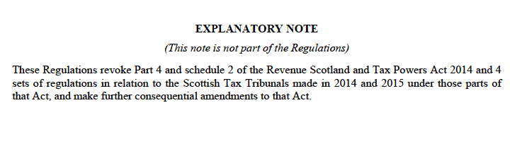 Draft Regulations Repealing Part 4 And Schedule 2 Of The Revenue Scotland And Tax Powers Act 2014 