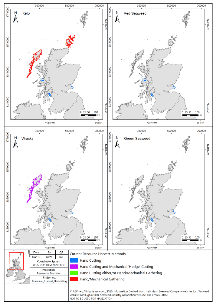 Figure 8: Location of current commercial harvesting activities in Scotland