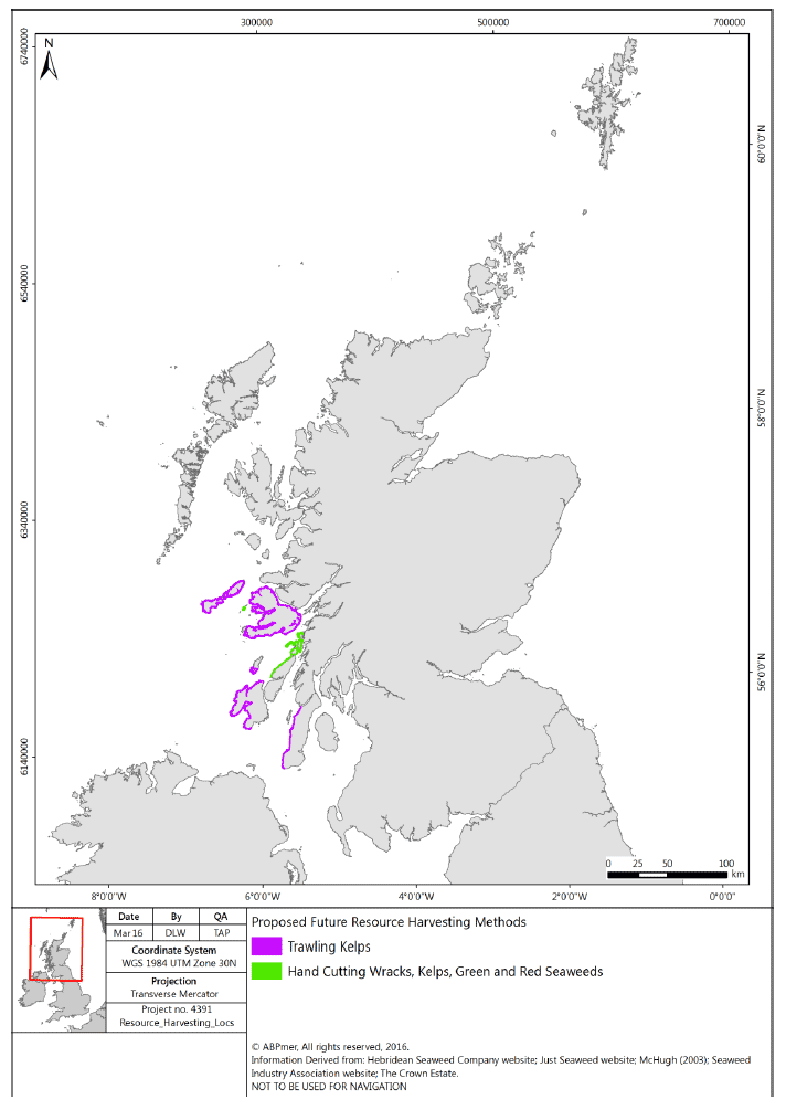 Figure 9: Location of potential additional future commercial harvesting activities in Scotland