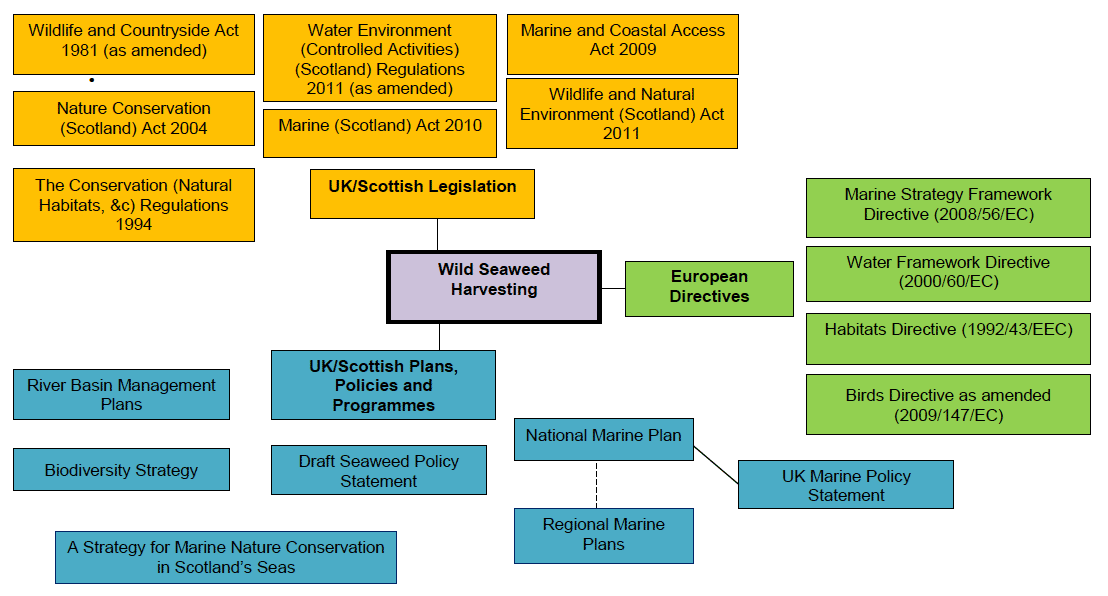 Figure 11: Legislation and Policy Context for Wild Seaweed Harvesting