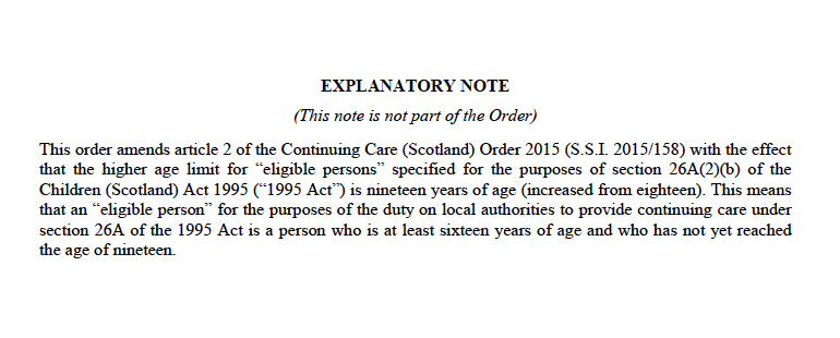 EXPLANATORY NOTE 