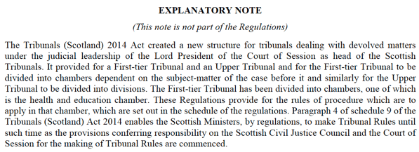Draft Regulations Prescribing Rules of Procedure for the First-Tier Tribunal for Scotland Health and Education Chamber