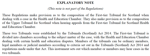 Draft Regulations Setting out Composition of the First-Tier Tribunal for Scotland Health and Education Chamber and Upper Tribunal for Scotland