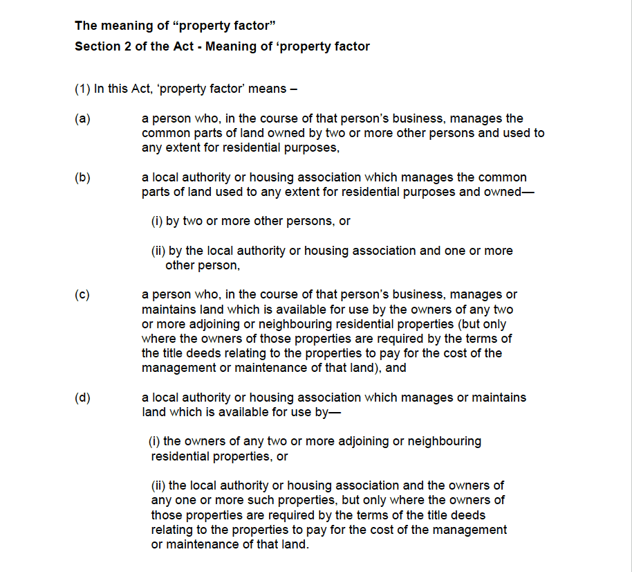 The meaning of "property factor" Section 2 of the Act - Meaning of 'property factor - page 1