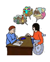 A person talking to somone about the ideas they have had to improve their local comminity