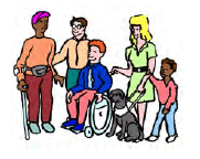 A diverse group of people gathered talking