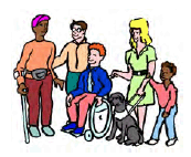 a diverse community standing together