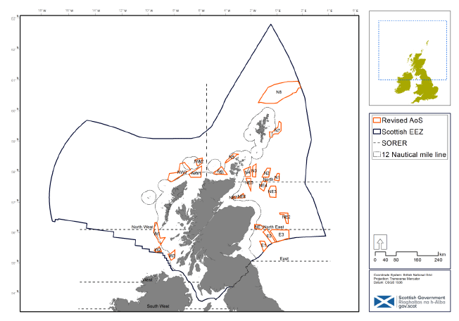 Figure 3: Areas of Search for future offshore wind development