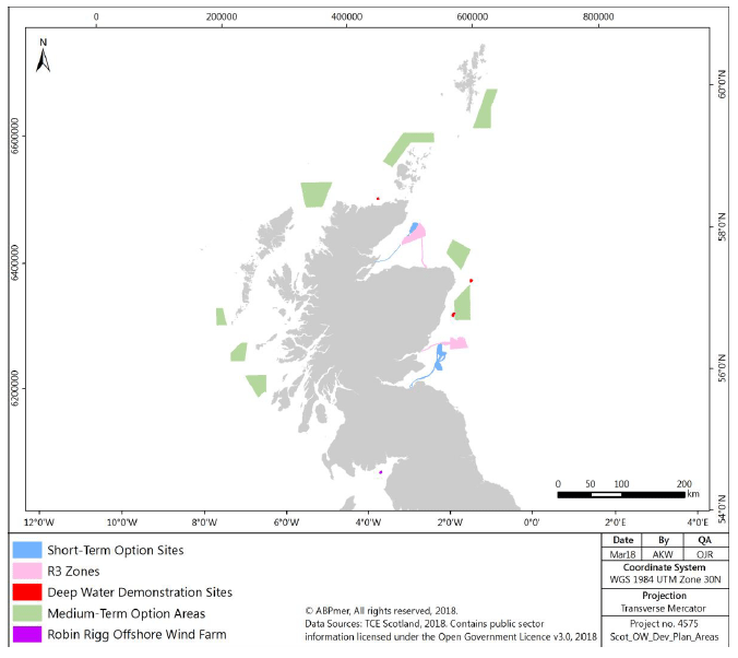 Figure 1: Existing and Planned Offshore Wind Development in Scottish Waters