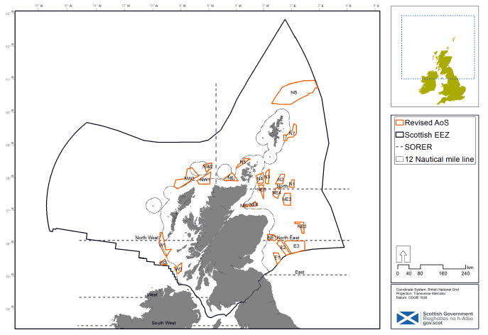 Figure 3 Areas of Search for future offshore wind development