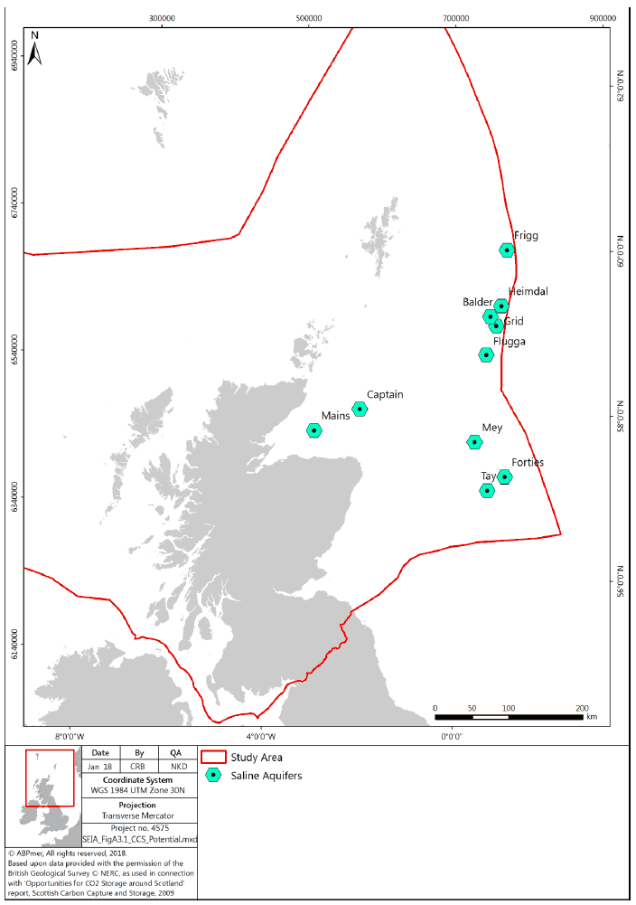 Figure A.4.1 Location of saline aquifers