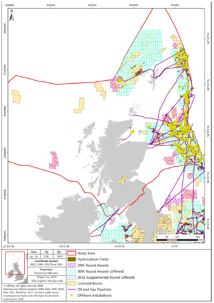 Figure A.9.1 Oil and gas activity in Scotland