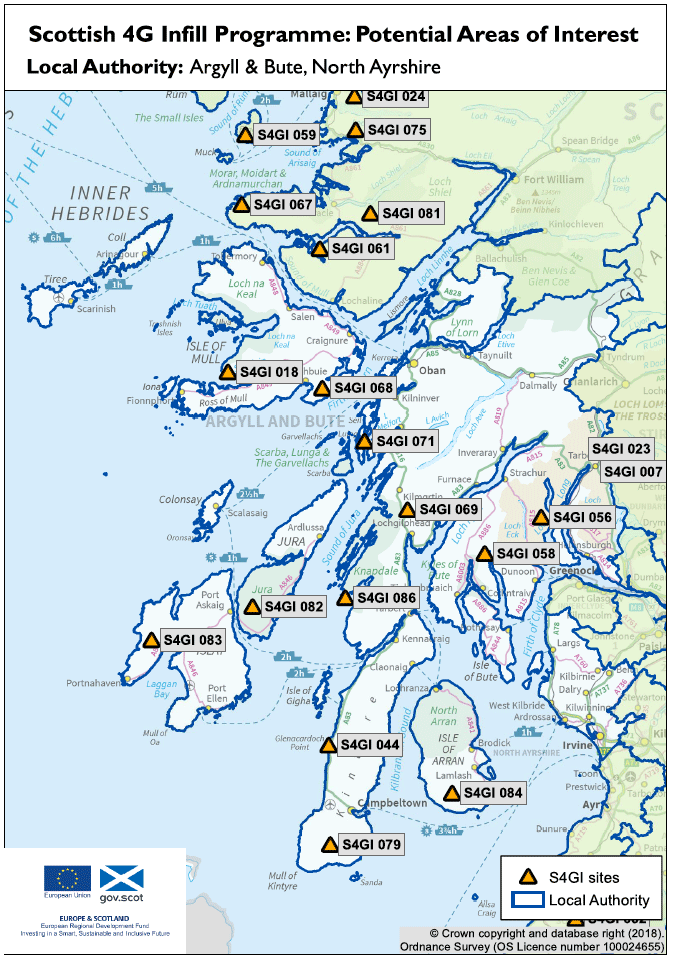 Map of Proposed Areas of Interest: Argyll and Bute; North Ayrshire