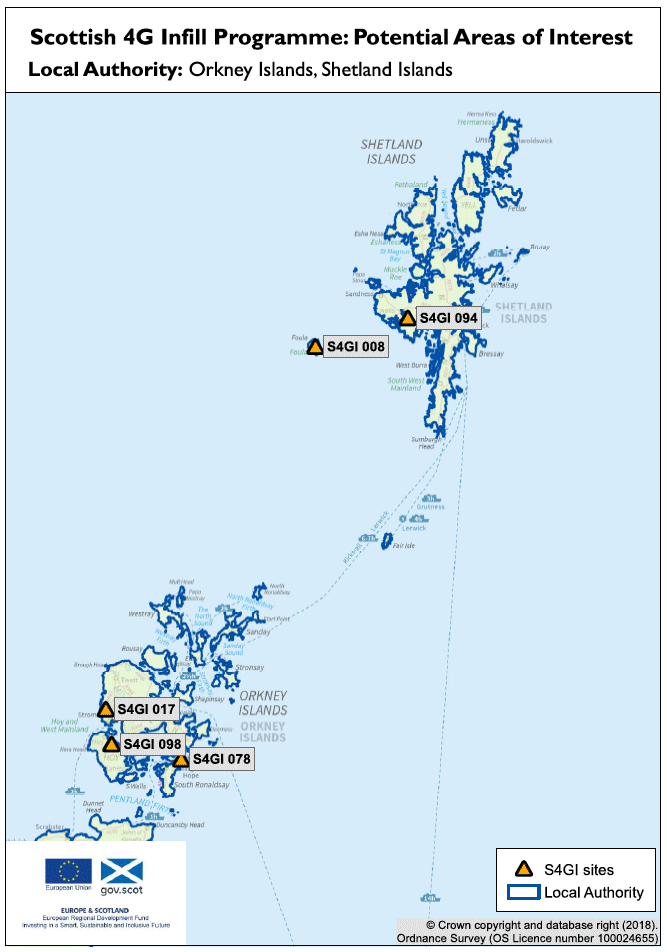 Map of Proposed Areas of Interest: Orkney Islands; Shetland Islands