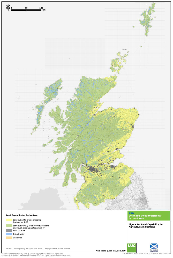 Figure 7a: Land Capability for Agriculture in Scotland