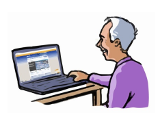 A man sitting at a computer.