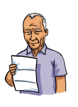 A man is holding a piece of paper and reading what is written on it.