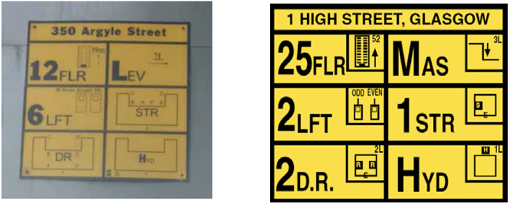 Figure 9 High rise external information plates