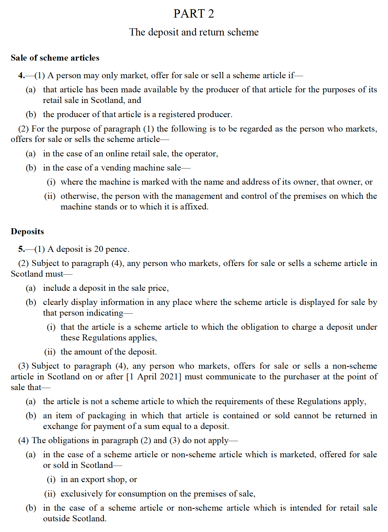Regulations - part 4