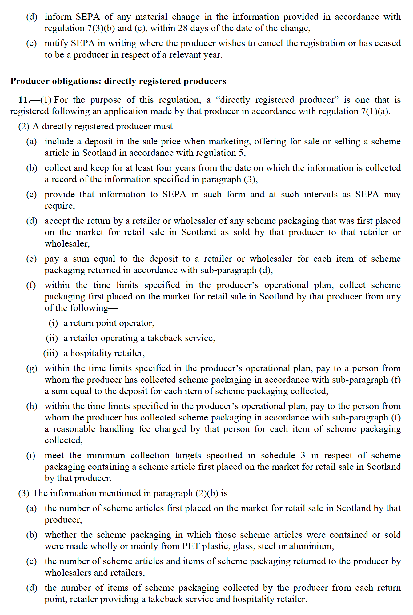 Regulations - part 8