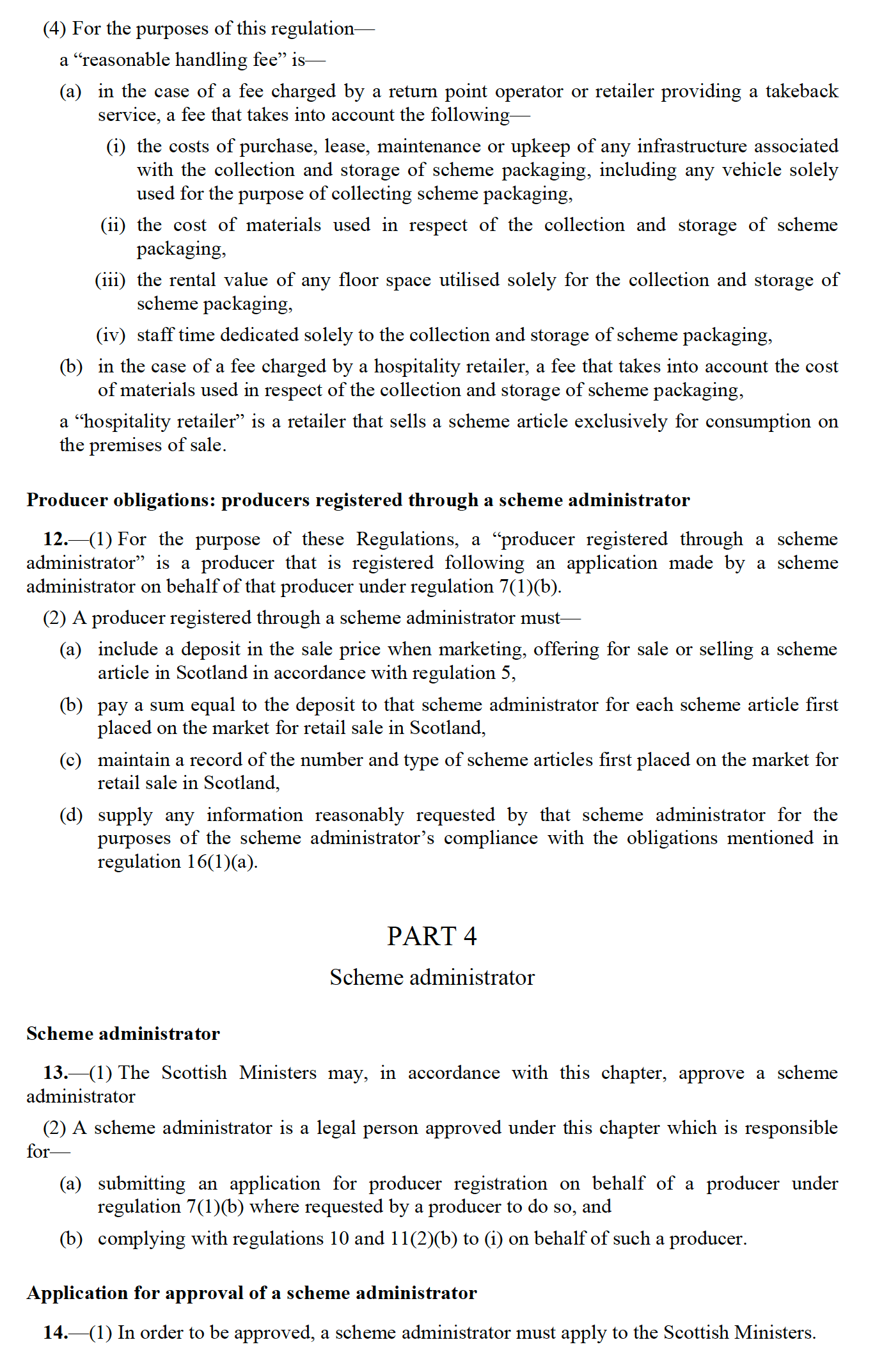 Regulations - part 9