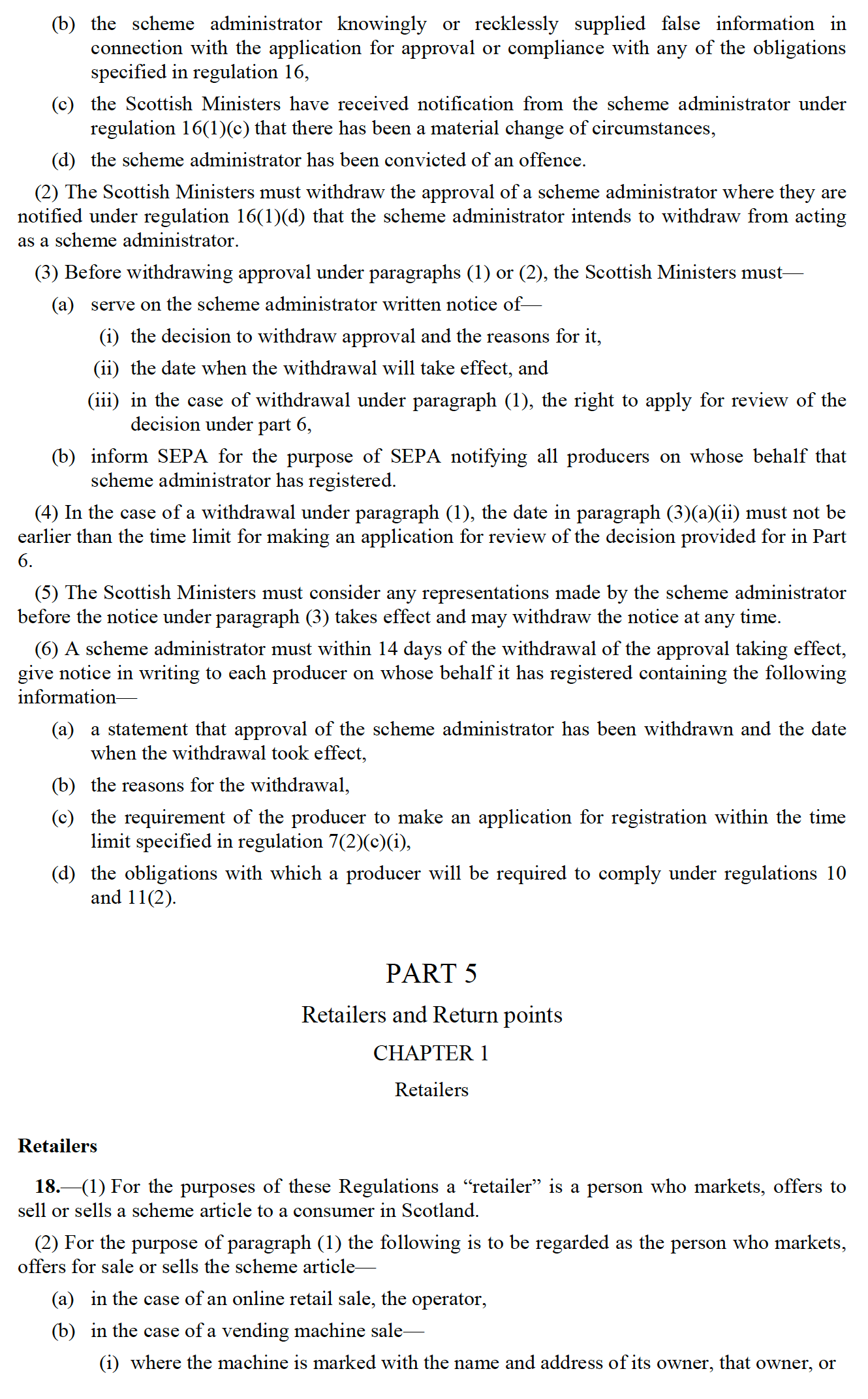 Regulations - part 11