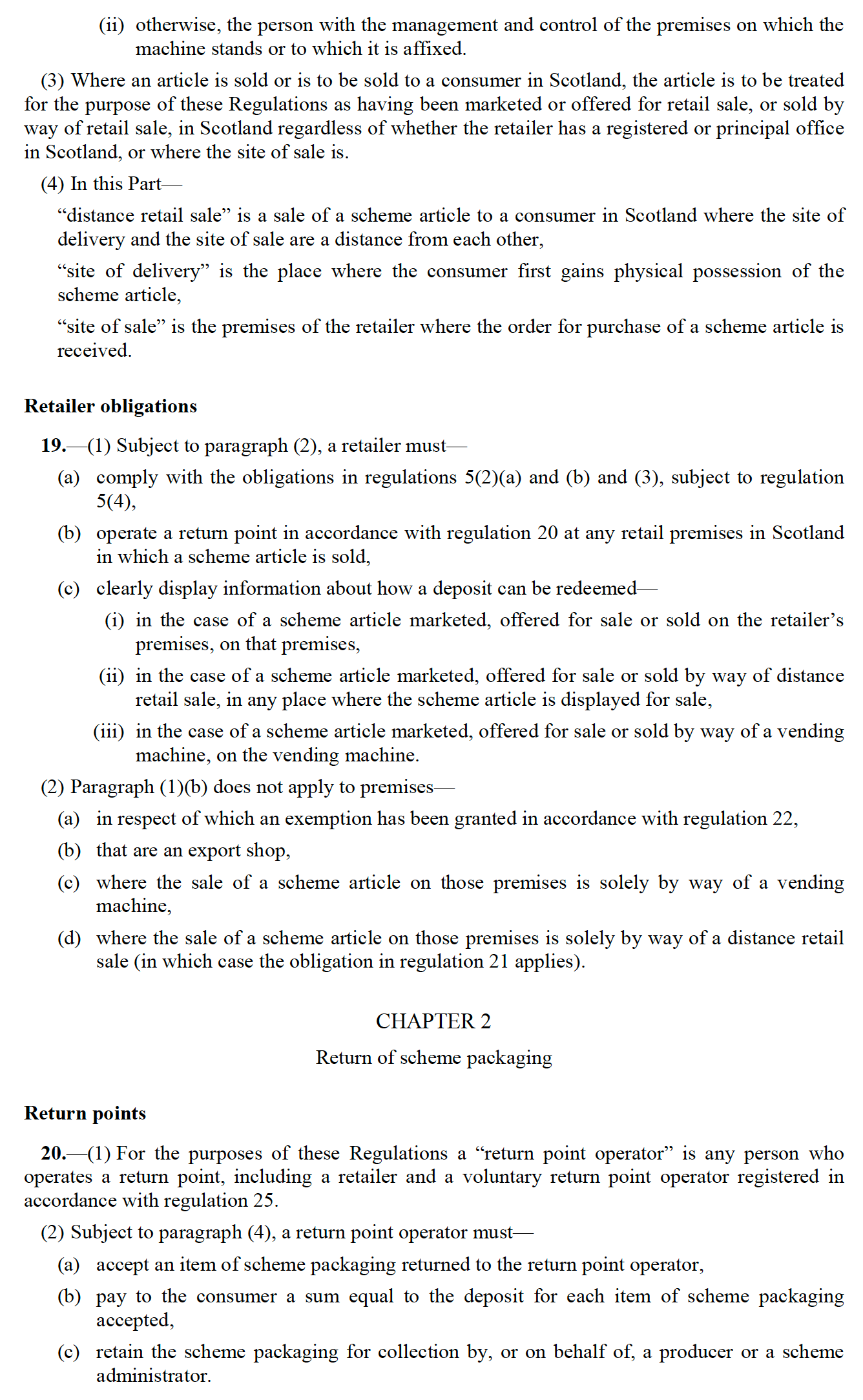 Regulations - part 12