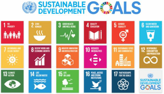 The diagram of the United Nationals Sustainable Development Goals shows the 17 goals which have been agreed on an international basis, and which the work of Scottish Forestry contributes to