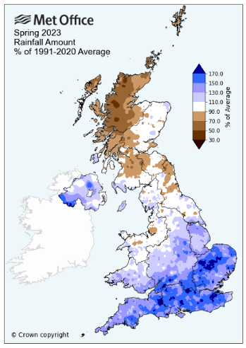 MET Office Map of UK
This is a MET Office map showing the average amount of rainfall in the UK between 1991 and 2020.
