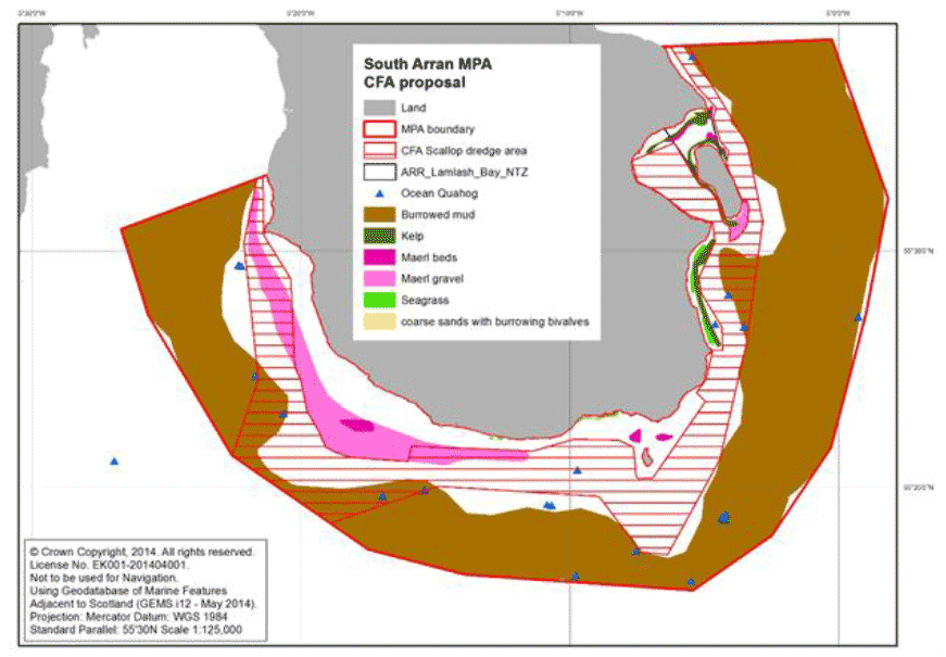 Figure 17. 1: Alternative proposal for dredging in the South Arran MPA