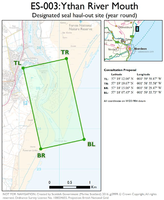 Figure 1. The original proposal in respect of the Ythan seal haul-out site as presented in the Consultation document