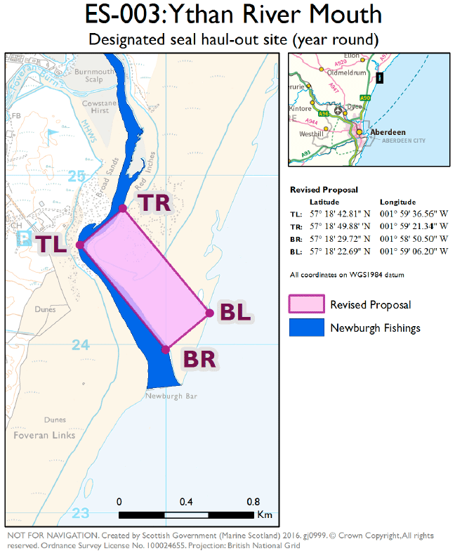 Figure 6. Revised site boundary in relation to the Ythan fisheries