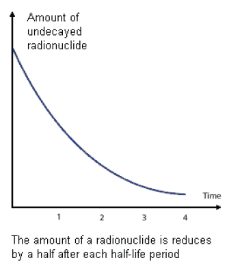 Figure 5: Graph of a radioactivity decay curve (courtesy NDA)